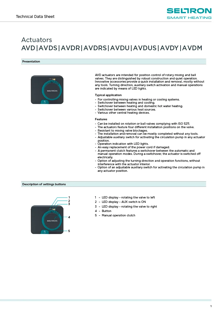 AVD - Tehnični list EN