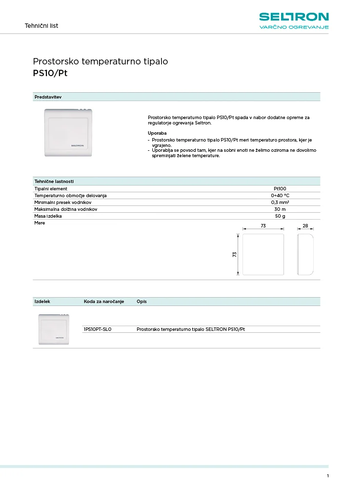 PS10 - Tehnični list SL