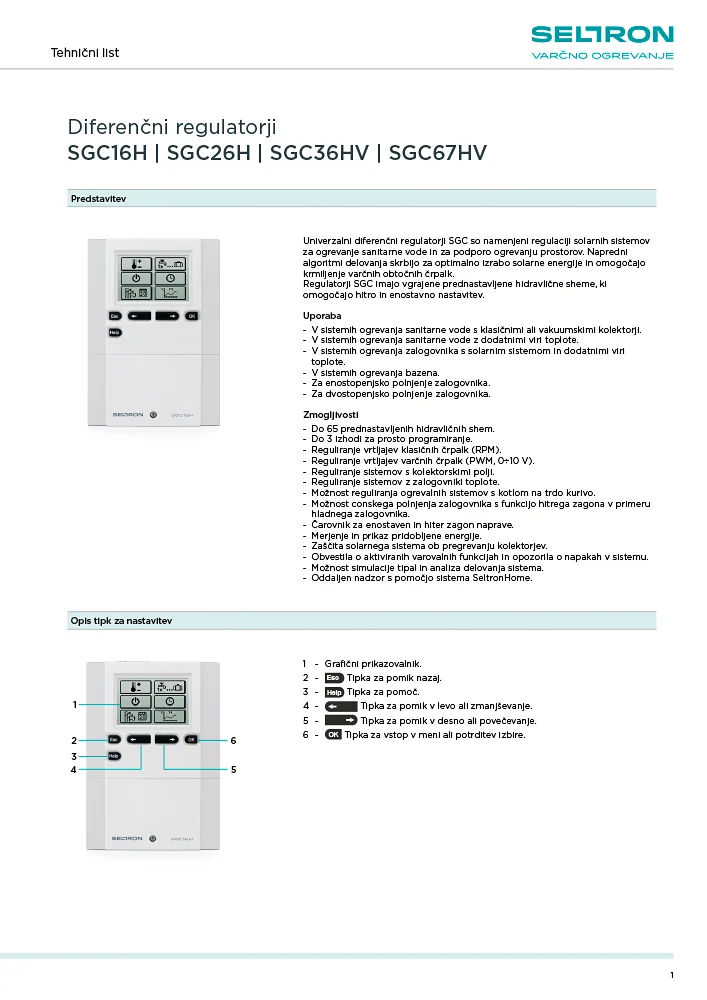 SGC - Tehnični list SL