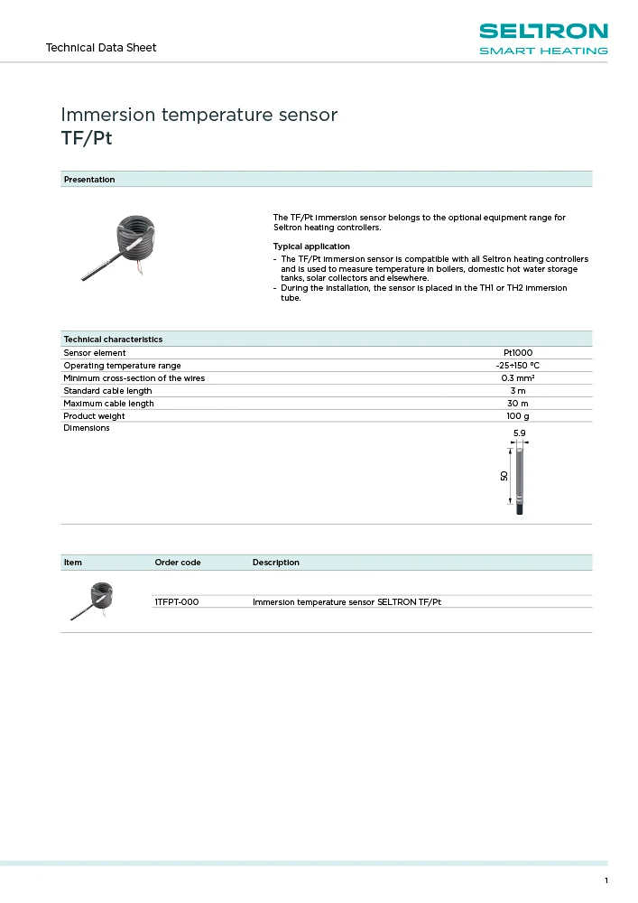 TF - Tehnični list EN