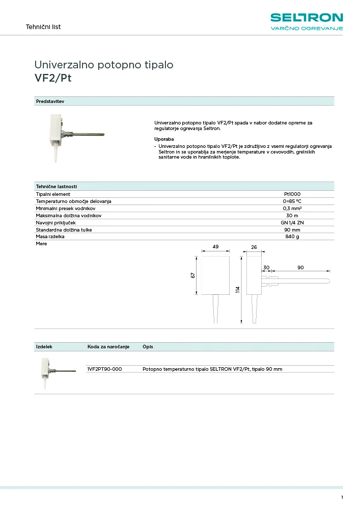 VF2 - Tehnični list SL