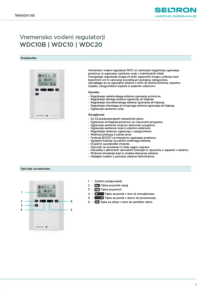 WDC - Tehnični list SL