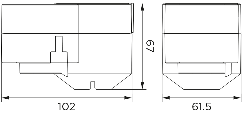 Abmessungen Stellmotor AQD Basic
