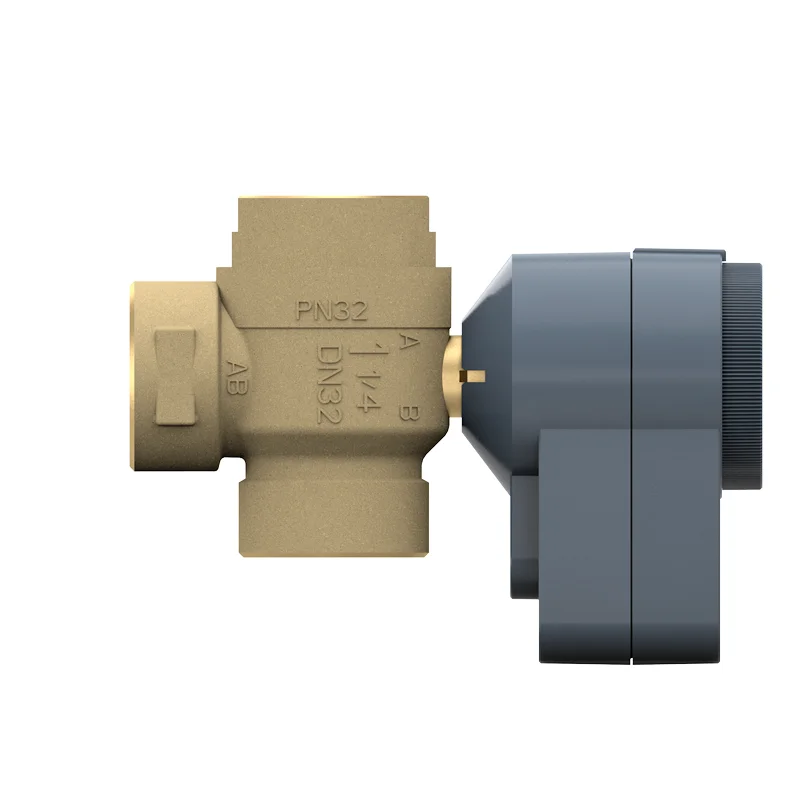 Stellmotor AQD mit vertikalem 3-Wege-Kugelventil BVQC1..L, Innengewinde